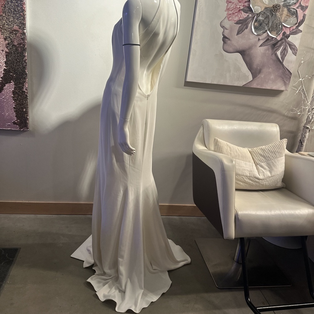 Jay Godfrey Ivory Halter Gown with Front Slit • Size 6